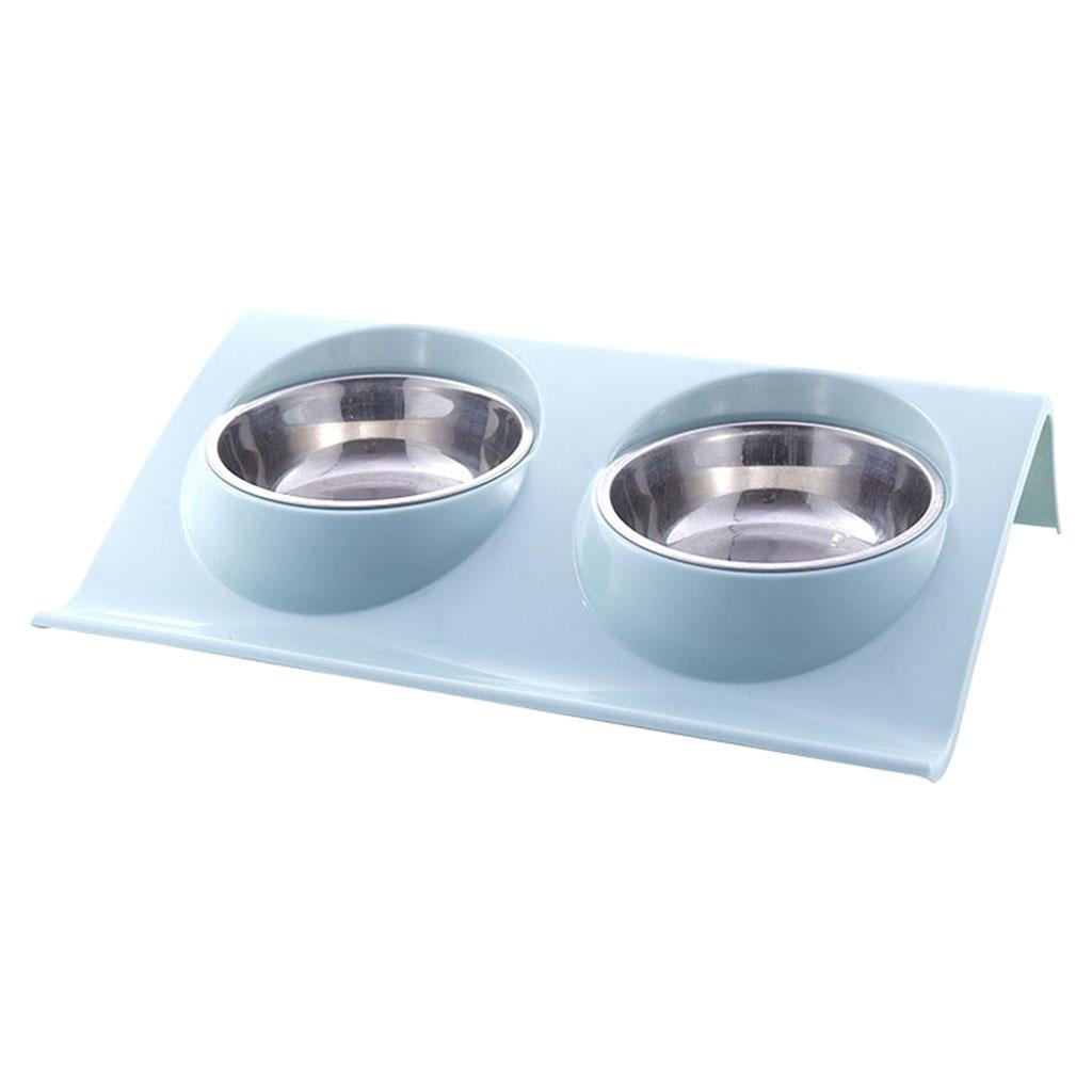 Bowls Double Raised Pet Bowls, Elevated Cat Bowls, with Slip Station