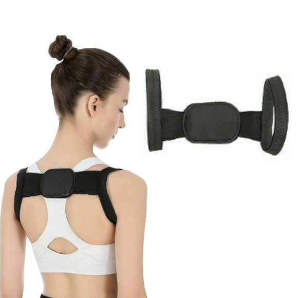 Corrector de postura - Soporte lumbar ajustable y transpirable con correa para hombres y mujeres, enderezador de clavícula -z