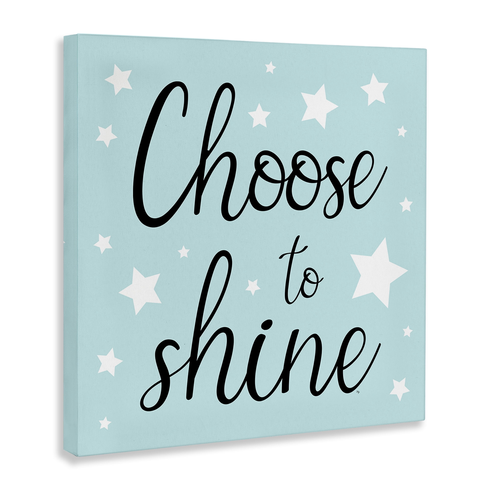 Stupell Industries Choose to Shine Stars Inspirational Quotes & Sayings Painting Wrapped Canvas Art Print Wall Art, 17 x 17
