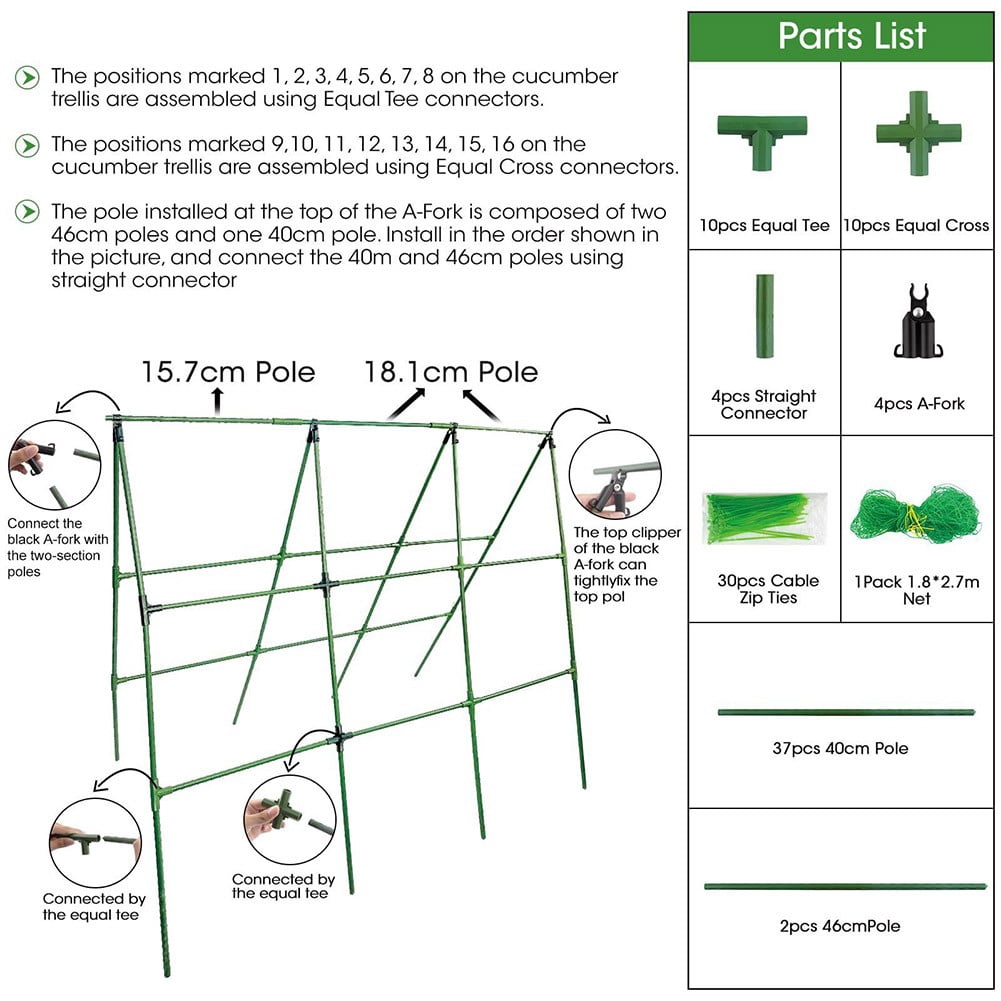 Cucumber Trellis for Raised Bed A-Shape Garden Trellis for Climbing Plants