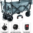 thumbnail image 6 of 140L Collapsible All-Terrain Wagon Cart   Foldable with Removable Canopy  Cooler Bag & Brake Wheels for Camping  Beach & Shopping, 6 of 7