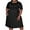 Black, variant on VERUGU Ladies Dress Round Neck Knee Length Dresses Short Sleeve Beach Oversized Plus Size Dress Daily Work High Waist Solid Dress Yellow 5XL