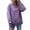 Purple, variant on Lovskoo Women's Crewneck Sweatshirts Side Split Fleece Lined Long Sleeve PulHeartr With Fleece And Thick Warm Solid Sweatshirt Orange