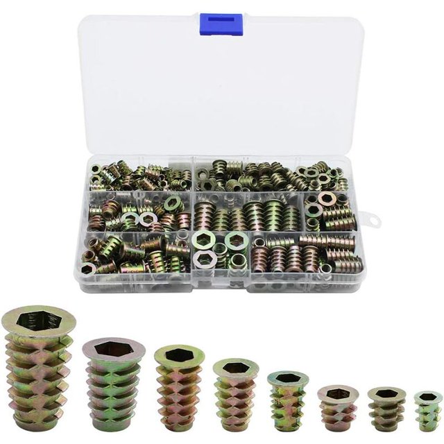 230 piezas de aleación de zinc rosca Hexagonal tuerca de remojo insertar tuercas rosca macho M4 M5 M6 M8 para Kit de herramientas de nuez para muebles en muebles de madera esquí esquí Gafas de esquí