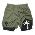 thumbnail image 2 of XFeng Men's 2 in 1 Swim Trunks, Print Board Shorts with Compression Liner, Quick Dry Beach Swim Shorts with Pockets, 2 of 3