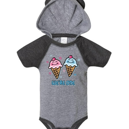 

Inktastic Ice Cream We re One Twin Boy & Girl Gift Baby Boy or Baby Girl Bodysuit