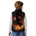 thumbnail image 5 of Xoenoiee Wolf Fire Print Boys Fleece Jacket Lightweight Vest Cozy Sleeveless Cardigan Zipper Waistcoat Outerwear with Pocket, Size 2T, 5 of 7