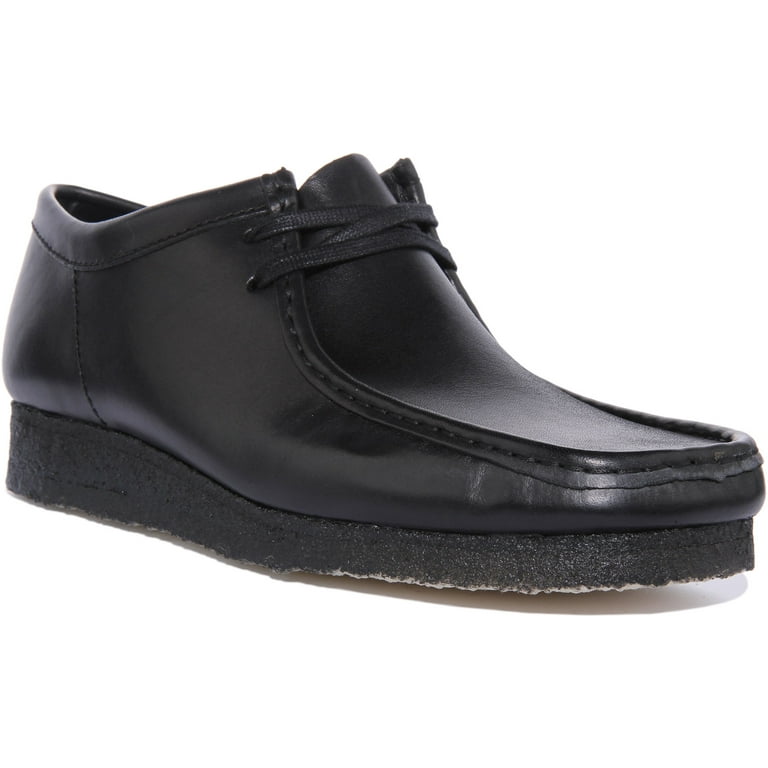 Clarks Originals Wallabee Men's Lace Up Leather Shoes In Black