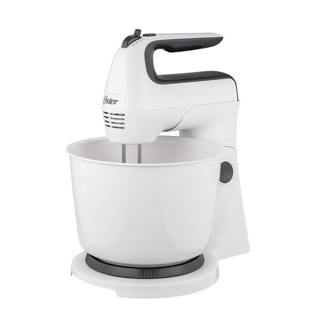 Batidora Oster de Mano y Pedestal con Acción Giratoria Única Blanca