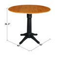 thumbnail image 6 of 42" Round Dual Drop Leaf Pedestal Table - 36.3"H  Black Cherry, 6 of 7