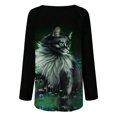 thumbnail image 5 of Blusa de manga larga con cuello redondo para mujer, camisetas informales con estampado de animales Pompotops FGAJ815, 5 of 5