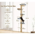 thumbnail image 2 of Floor to Ceiling Cat Tree for Kittens Wall Mounted Cat Wall Shelves with Grey Felt Pads Adjustable Wild Simulation Cat Tower Rotatable Platforms for Climb Scratch and Look, 2 of 9