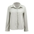 thumbnail image 4 of Womens Button Down Blouse! Comdrip Button Down Shirts for Women Wrinkle Resistance Dress Shirts for Women Long Sleeve Work formal Blouses Tops Blouses for Women Business Casual Light Ashy M, 4 of 9
