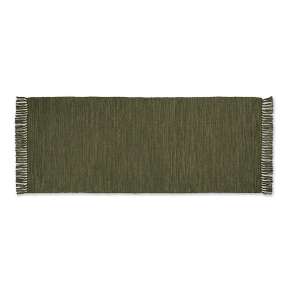 Contemporary Home Living 36" Vibrant Sage and Off-White Unique 2-Tone Rectangular Ribbed Rug