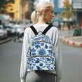 thumbnail image 7 of FORMRS Mini Backpack Purse for Women Travel Daypack Casual Shoulder Bag, Blue Floral Pattern, 7 of 7