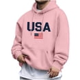 thumbnail image 3 of Yertdoel Hoodies for Men Drawstring USA Graphic Print Long Sleeve Hooded Sweatshirt Stylish Warm Casual Pullover Top with Pocket, 3 of 7