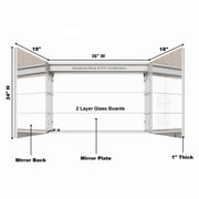 36x24 inch Bathroom Medicine Cabinet with Mirror, Wall Mounted Aluminium body Large Storage Vanity Mirror Cabinet, Anti-Fog Adjustable LED Lights