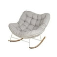 thumbnail image 5 of EVERITE Steel Patio Rocking Chair with Padded Cushion, Beige, 5 of 7