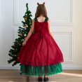 thumbnail image 5 of Kids Children Christmas Sleeveless Patchwork Color Princess Dress Party Performance Dress, 5 of 5