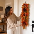 thumbnail image 7 of Cadancy Fall Garland Sunflower Maple Leaf Swag for Front Door Porch Wall Hanging Artificial Floral Teardrop Thanksgiving Decorations Autumn Harvest Seasonal Home Decor, 7 of 7