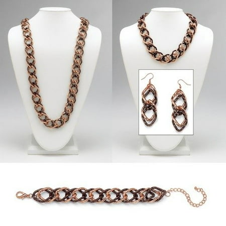 Palm Beach Jewelry Double Curb-Link Jewelry Set