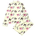 thumbnail image 3 of CONZONE Halloween Toddler Girls Pajamas Graphic Pjs Set Hallowmas Jammies Long Sleeve Button Down Shirts Pants 2 Piece Sleepwear Loungewear for Kids, 3 of 7