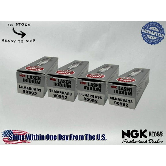 NGK Genuine OEM Authentic Spark Plugs SILMAR8A9S - 4 PACK