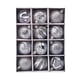 thumbnail image 1 of Conjunto de bolas de Navidad gris plateadas de 6 cm 12 unidades en caja de regalo pintada, 1 of 5
