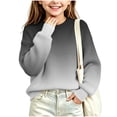 thumbnail image 6 of Gradient Knit Sweater for Girls Boys Crew Neck Long Sleeve Fall Winter Casual Pullover,5-16Years, 6 of 7