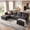 Black, variant on Domading 116” U shape Modular Sectional Sofa with Movable Ottomans, Modern Chenille Cloud Couches for Living Room , Dark Gray