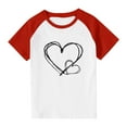 thumbnail image 4 of KyCheLot Boys Girls Tee Tshirt Print Color Block Casual Crewneck Short Sleeve Shirt Valentines Day 3-14 Years, 4 of 7