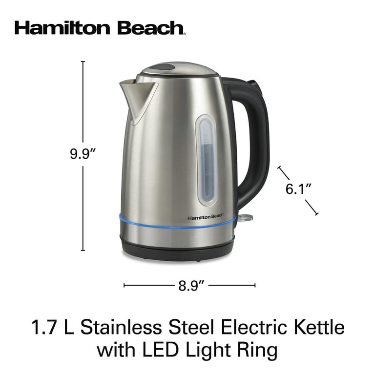 Hamilton Beach Stainless Steel Electric Kettle with LED Light Ring