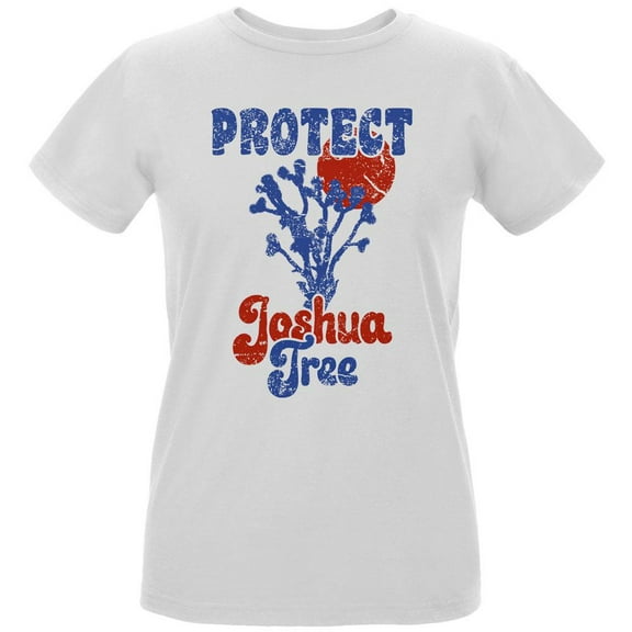 National Park Retro 70s Landscape Protect Joshua Tree Womens Organic T Shirt White X-LG