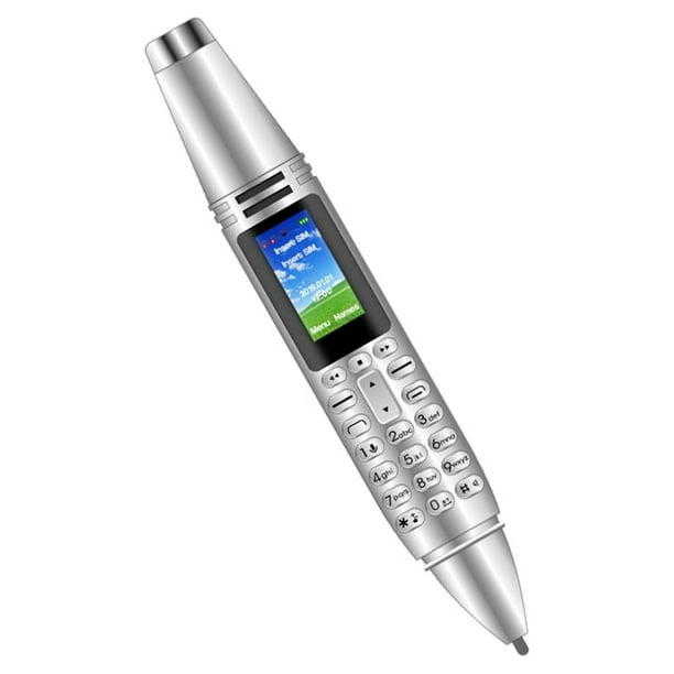 Inteprter Mini teléfono móvil Dispositivo inteligente Suministros digitales Mano de obra fina Cámara dual Linterna Marcador Pluma de Electrónica Plata