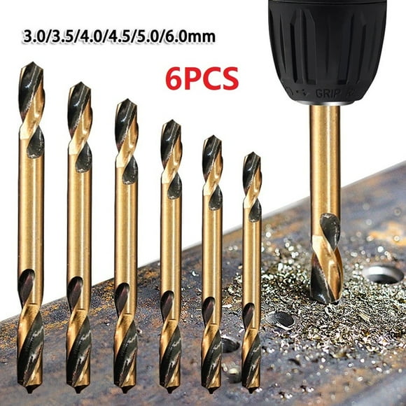 MYG 6pcs HSS Double-headed Auger Drill Bits for Metal Stainless Steel Wood Drilling