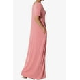 thumbnail image 4 of TheMogan Women's S~3X Soft Jersey Oversized V-Neck Short Sleeve Maxi Dress W Pocket, 4 of 6