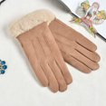 thumbnail image 4 of Up To $10 Gloves Mittens Brown Ladies Fashion Warm Gloves Outdoor Riding Driving Solid Color Plus Fleece Touched Screen NonSlip Gloves, 4 of 4