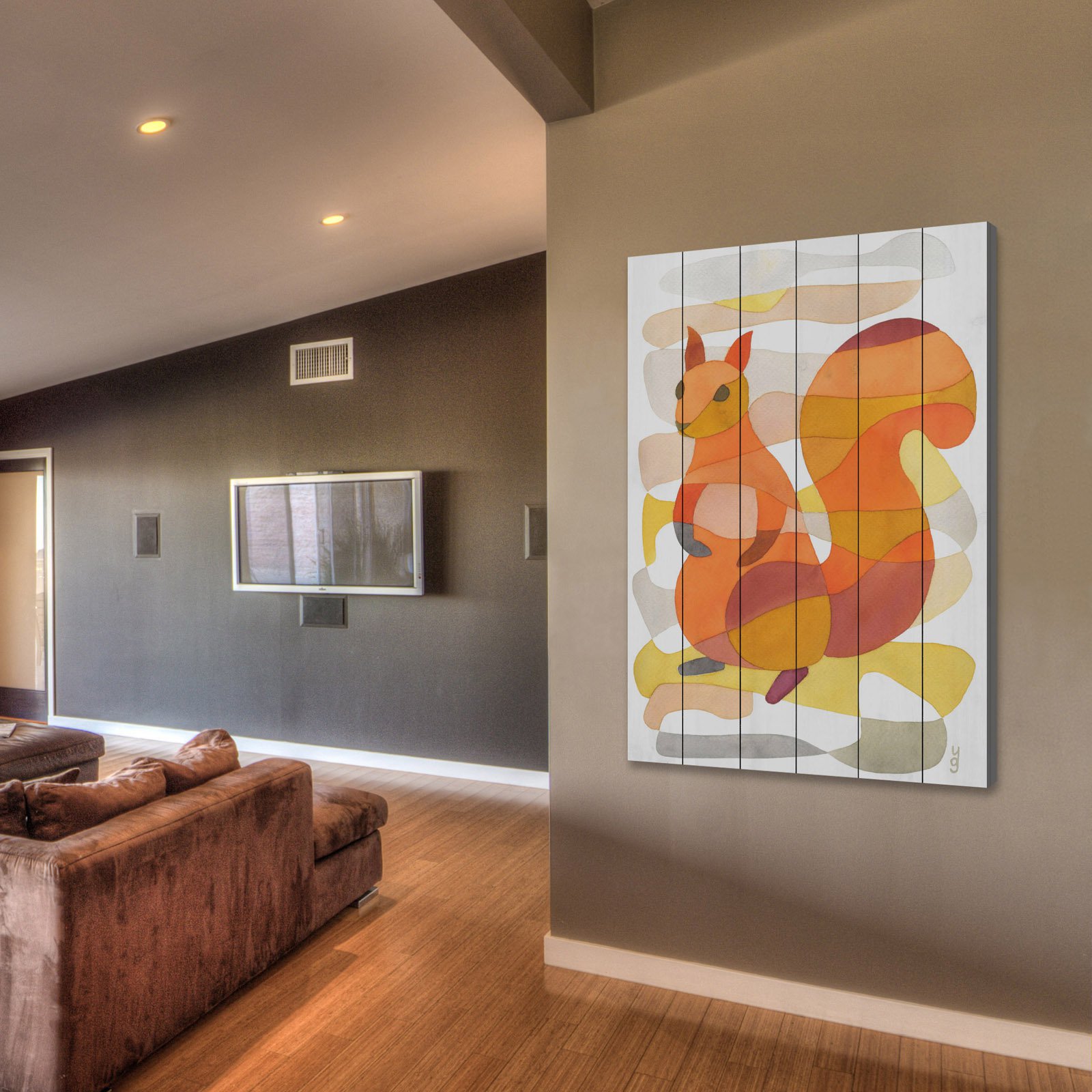 Marmont Hill "Squirrel" by Yolanta Gawlik Painting Print on White Wood