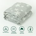 thumbnail image 5 of Ntbay 3 Layer Toddler Blanket, Muslin Cotton Jacquard Bed Blankets, Lightweight Thermal Baby Blanket, Super Soft and Warm Crib Blanket for All Seasons, Decoration Gift, 30"x40", Gray Star, 5 of 5