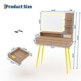 thumbnail image 2 of QinaQin Recessed Vanity Table with An Led Mirror and Stool, 80cm Modern Style, Featuring Tri-Color Lighting, a Power Outlet and Usb/Type-c Port, Two Drawers and Storage Shelves for Bedroom, 2 of 8