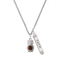 thumbnail image 1 of Delight Jewelry Silvertone 3-D Brown & AB Crystal Owl Silvertone Believe Faith Prayer Hope Bar Charm Necklace, 23", 1 of 4