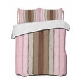 thumbnail image 2 of Pink Wood Grain Full Size Down Alternative Comforter, Lightweight Comforter Quilt Bedding Set with Pillow Shams Brown Vintage Mottled Country Stripes All Seasons Bed Comforter Duvet Insert 78"x90", 2 of 7
