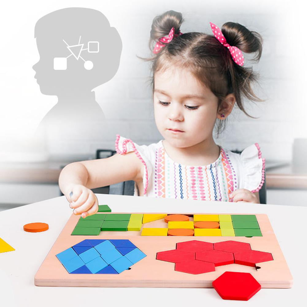 Kids Wooden Puzzle Developmental Training Brain IQ Game Learning Education Toys 