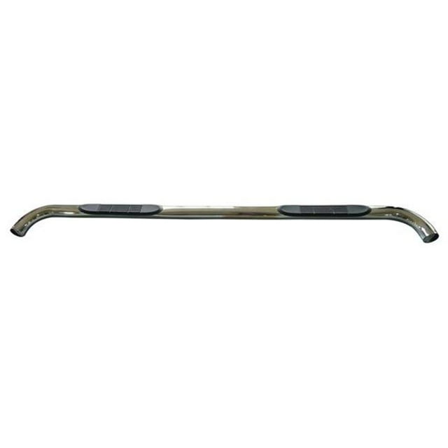 VALUE NRFBAR GM012S 3 in. Round Bent Nerf Bar With Step Pad, Silver