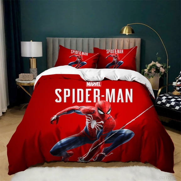 Spider Cool Man Bedding Duvet Cover Set Lightweight Quilt Cover All Season Soft Breathable Duvet Cover with 2 Pillow Sham