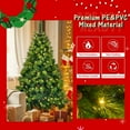 thumbnail image 3 of 6FT Grass Green Christmas Tree, Large Branches Pine Tree, Pre-Lit Set with Tree & Garland & Wreath, Artificial Christmas with Pine Cones, Hinged Xmas Tree , for Holiday Party Ofiice Home, 3 of 7