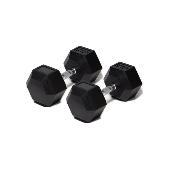 Par Mancuerna Hexagonal 45 Lb con Revestimiento en Goma MDFitness Pesa, Dumbbell MDFitness Hexagonal Recubierta