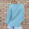 thumbnail image 4 of Spring Tops for Women Viikei Womens Tops Clearance under $10,Solid Color Patchwork Star Women's Top Sky Blue L, 4 of 9