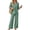 16# Green, variant on Two Piece Sets for Women 3/4 Length Sleeve Lounge Sets Summer Fall Vacation Travel Outfits Fashion Clothing Light pink M