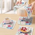thumbnail image 5 of Watercolor Hummingbird Pot Holders for Kitchen Heatproof Potholder, 4 Pack Colorful Pink Blue Flowers Hot Pads Multipurpose Oven Pads Cloth Potholders Trivet for Cooking and Baking, 5 of 8